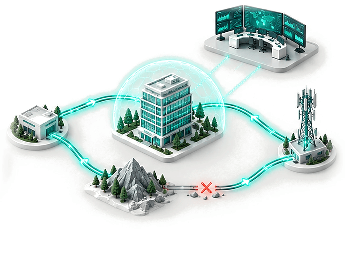 Illustration of the Telxer business continuity & resilience setup