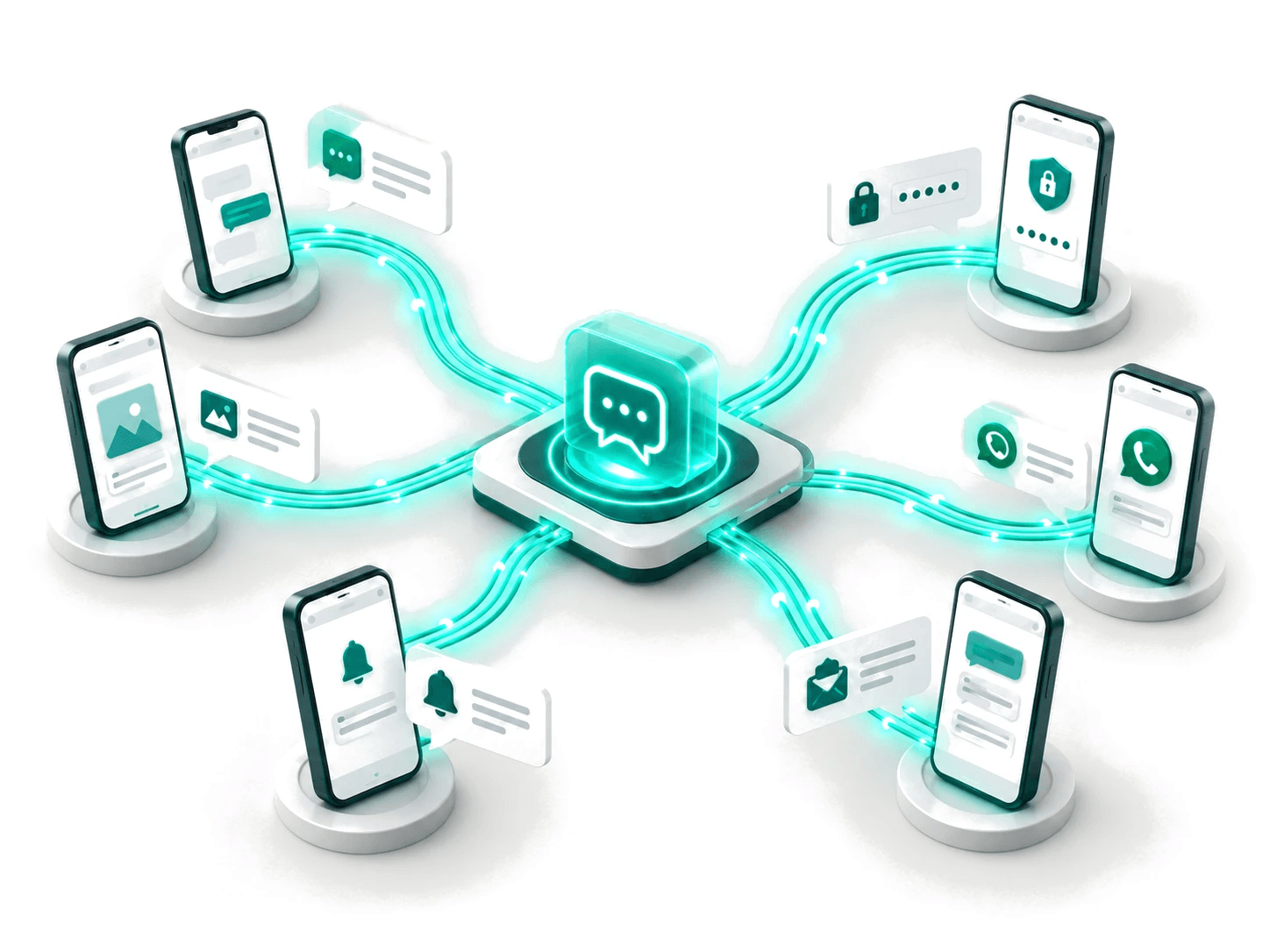 Illustration of the Telxer customer engagement (cpaas) setup