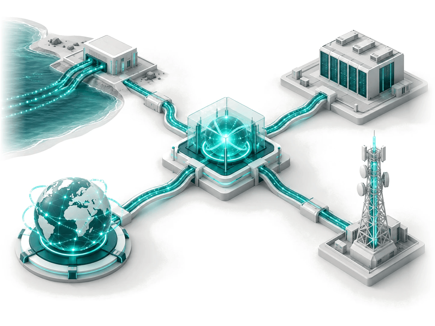 Illustration of the Telxer wholesale & carrier services setup